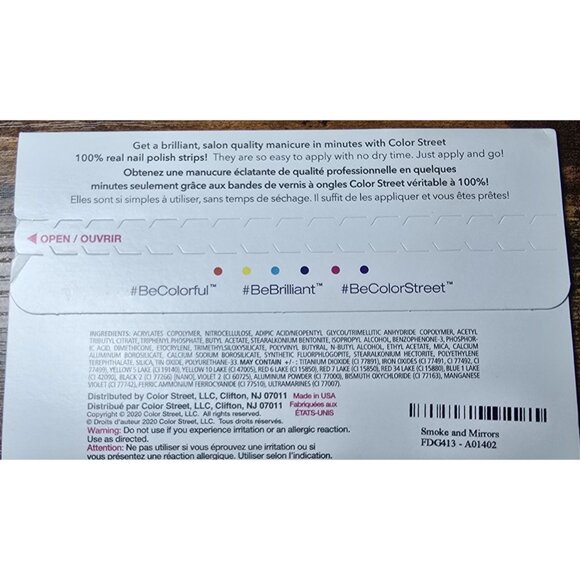 Color Street Lot of 2 Nail Polish Strips Pink Paradise Smoke & Mirrors Retired - Picture 9 of 10